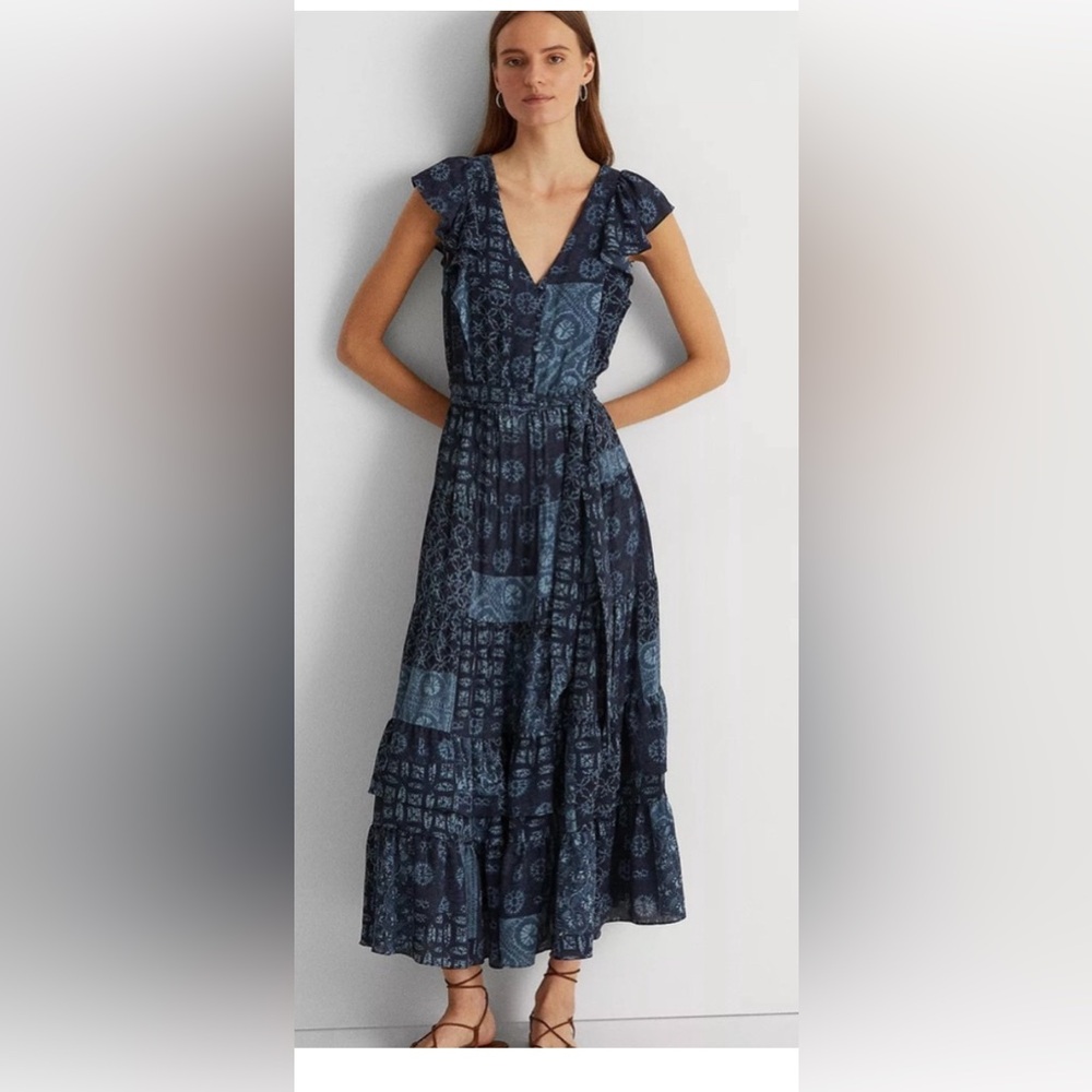ralph lauren Geo-Print Crepe Dress sz 4